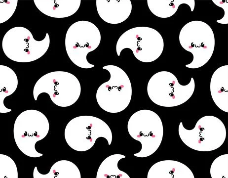 Cute ghost pattern seamless. nice little specter background. Ornament of ki.. 스톡 일러스트