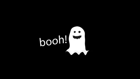 Cute Ghost Saying Booh Animation. Vidéo 318466541