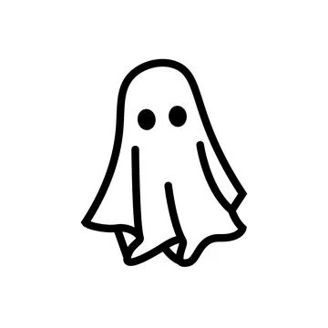 Cute ghost sheet line icon Stock Illustration