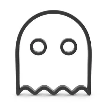 Cute ghost silhouette 3d render Stockillustratie