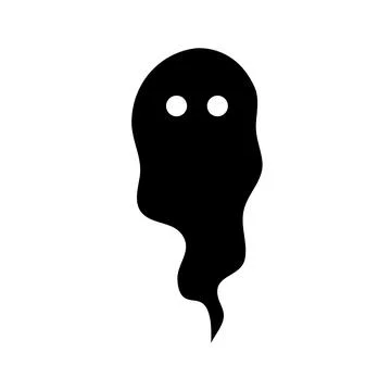 Cute ghost silhouette icon. Vector. Stock Illustration