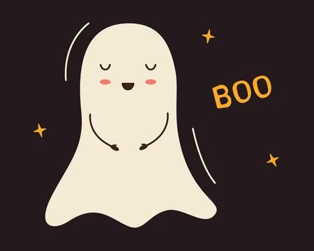 Cute ghost. A simple Halloween ghost. Vector illustration Stock Illustration