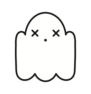 Cute ghost simple line icon, Halloween illustration Stock Illustration