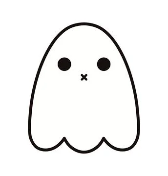 Cute ghost simple line icon, Halloween illustration Stock Illustration