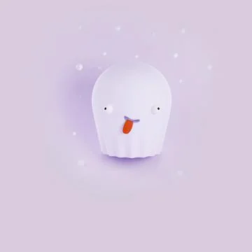 Cute ghost with smile and bubbles, a concept for the holiday halloween Stock Illustration
