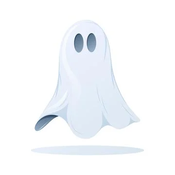 Cute ghost soars in the air, cartoon vector illustration. Stock Illustration