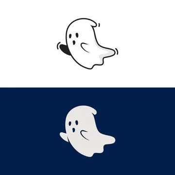 Cute ghost Vector icon design illustration Stock Illustration