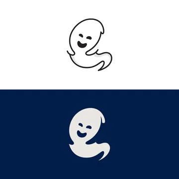 Cute ghost Vector icon design illustration Stock Illustration