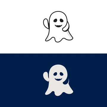 Cute ghost Vector icon design illustration Stock Illustration