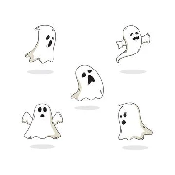 Cute ghost Vector icon design illustration Stock Illustration