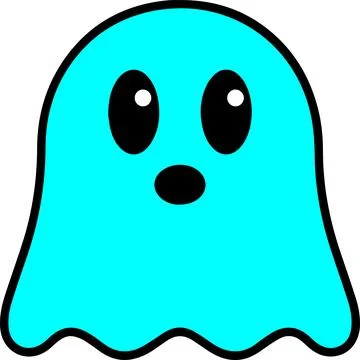 Cute ghost vector icon for fun spooky playful cartoon designs Stock Illustration