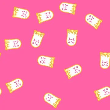 Cute ghost vector seamless pattern Stock Illustration