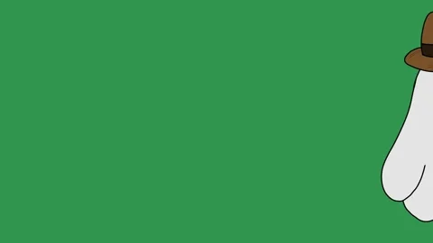 Cute Ghost Walking Animation on Green Screen. Adorable Hand-Drawn Spooky Charact Video stock 317464859
