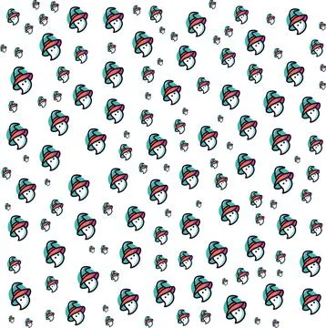 Cute ghost wearing a wizard hat seamless pattern for halloween Stock Illustration