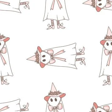 Cute ghost in a white sheet for Halloween Stock Illustration