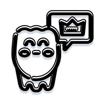 Cute ghostly character imagining a royal crown Stock Illustration