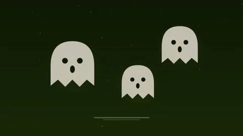 Cute ghosts halloween night lime loop Vídeos de archivo 342614488