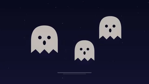 Cute ghosts halloween night midnight loop Vídeos de archivo 342614487