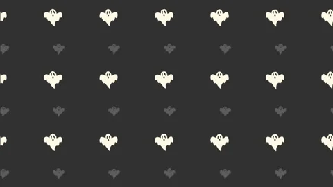 Cute ghosts halloween pattern background Stock Footage 161264008