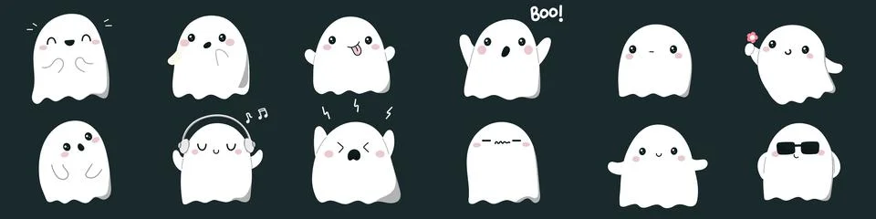 Cute ghosts Stock Illustration