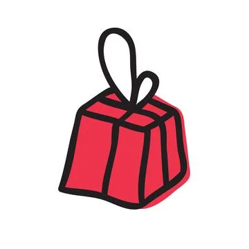 Cute gift box with a bow Illustration