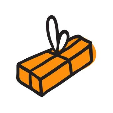 Cute gift box with a bow Stock Illustration