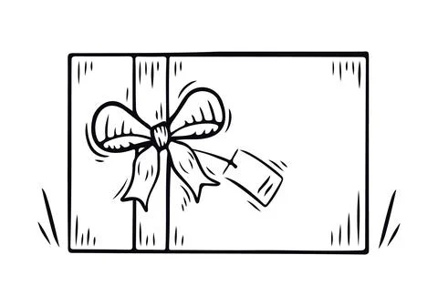Cute gift box with congratulations. Gift box for birthday Stock Illustration