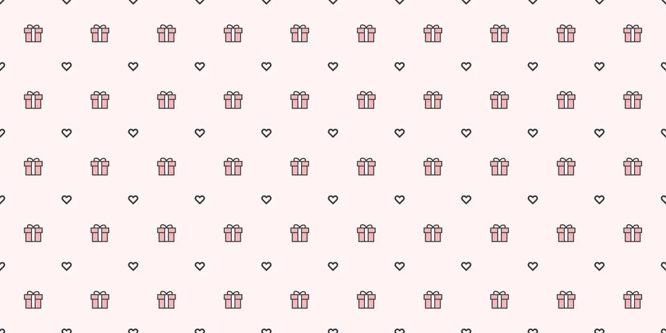 Cute gift boxes seamless repeat pattern vector background Stock Illustration