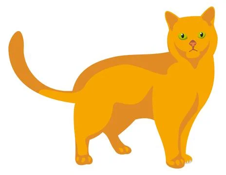 Cute ginger cat. Sad walking kitten icon Stockillustratie