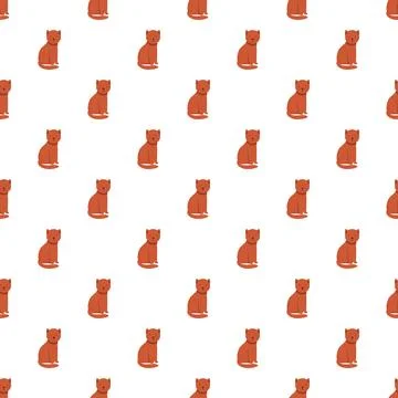 Cute ginger cats background seamless pattern illustrating pets Stock Illustration