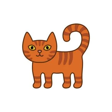 Cute ginger tabby cat icon simple cartoon style vector illustration animal Illustrazione stock