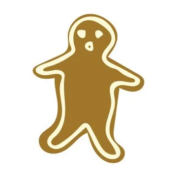 Cute gingerbread man biscuit Stock Illustration