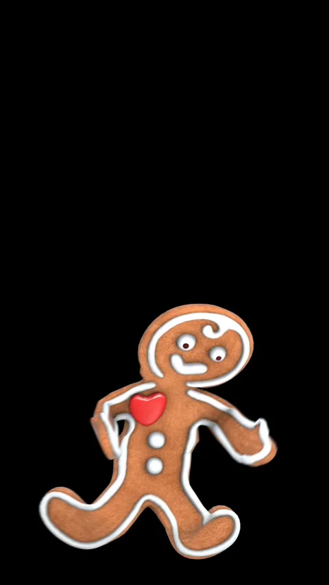 Cute Gingerbread man dancing salsa isolated with copy space . Seamless funny Stock Footage 323071835