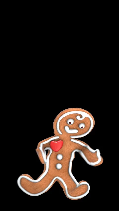 Cute Gingerbread man dancing salsa isolated with copy space . Seamless funny Видео 323229245