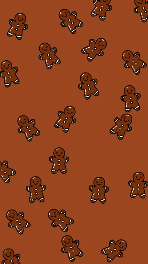 Cute Gingerbread Man Pattern Background. Stock Footage 325011390