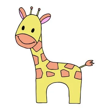 Cute giraffe cartoon Stock Illustration