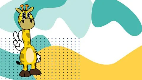 Cute giraffe character cartoon background Stock Illustration