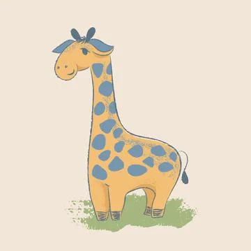 Cute giraffe in hand drawing style Stock Illustration