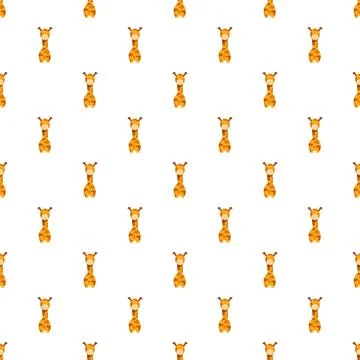 Cute giraffe head repeating pattern seamless background Stock Illustration