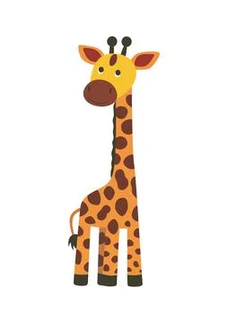Cute giraffe. Isolated vector illustration on white background Stock Illustration