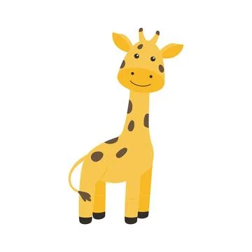 Cute giraffe isolated on a white background. Stock Illustration