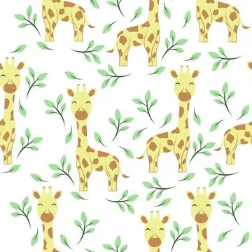 Cute giraffe seamless pattern Stock Illustration