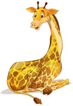 Cute giraffe sitting alone Stock Illustration