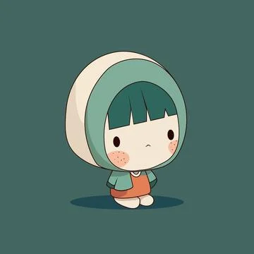 Cute girl cartoon character vector icon illustration icon concept isolated .. Illustrazione stock