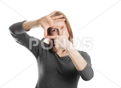 Cute girl gesturing Stock Photos