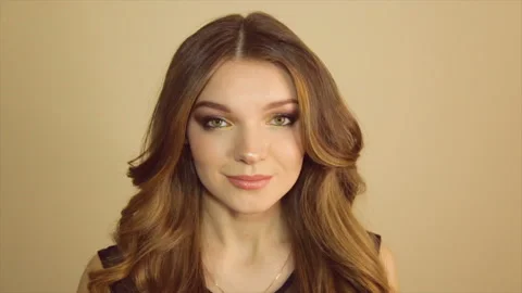 A cute girl smiling posing at the camera Stock Footage 86084754