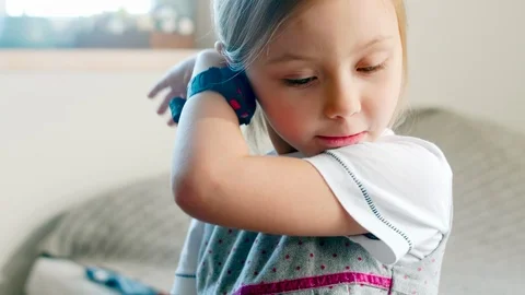 Cute Girl Using Smartwatch Stock Footage 101220117