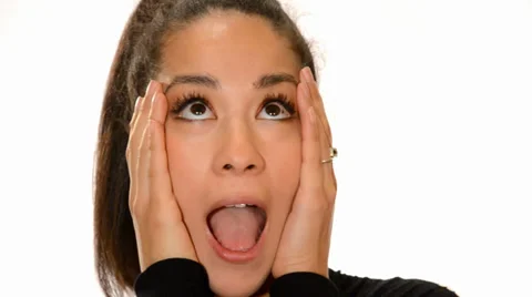 Cute girl's funny face expression Video stock 33367336