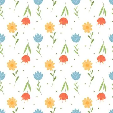 Cute girly seamless pattern with flowers. vector illustration Illustrazione stock