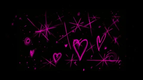 Cute glamorous effect with glitter and pink hearts. Concept of glamour style Stock Footage 339021226
